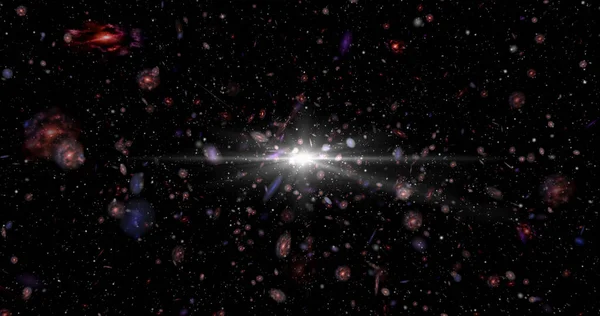 Моделирование Большого Взрыва Звездами Галактиками — стоковое фото