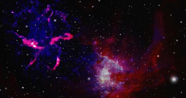 Космический Фон Реалистичной Туманностью Сияющими Звездами Внешний Космос Показывает Красоту — стоковое фото