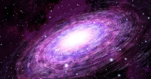 银河系的诞生 飞入太空 与银河系并驾齐驱 — 图库照片