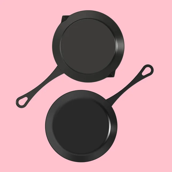 Nearby Pot Handle Frying Pan Top View Kitchen Appliances Seamless — Stock Photo, Image