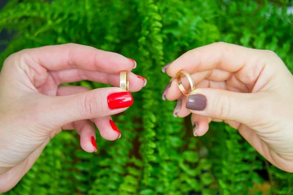 Alyanslar kadınların elinde. İki lezbiyen kızın evliliği.