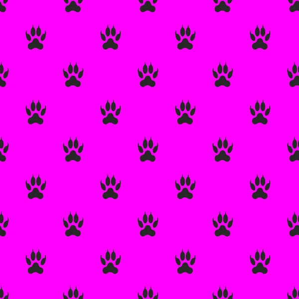 Template Paw Images Set Black Isolated Animal Paws Purple Background — Stock Photo, Image