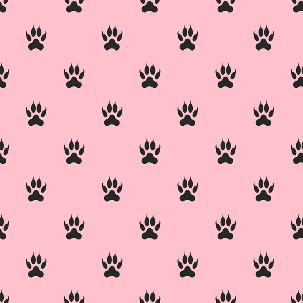 Minta Mancsképekből Fekete Izolált Állati Mancsok Rózsaszínű Háttérrel Renderelés Kép — Stock Fotó
