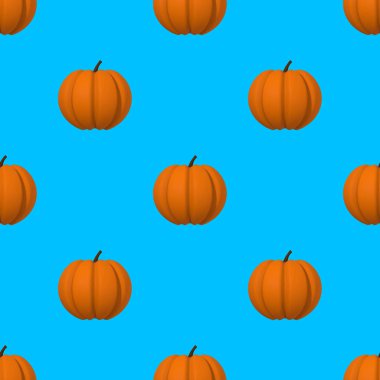 Mavi arkaplandaki kabak şekilleri. Yüzeyde kaplama şablonu. İçten bir sembol. 3D görüntüleme. 3d resim