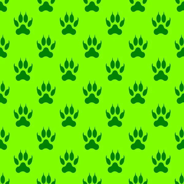Zökkenőmentes Sablon Képek Zöld Mancsok Zöld Izolált Állati Mancsok Zöld — Stock Fotó