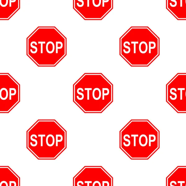 Naadloos Patroon Met Het Beeld Van Een Stopbord Stop Teken — Stockfoto