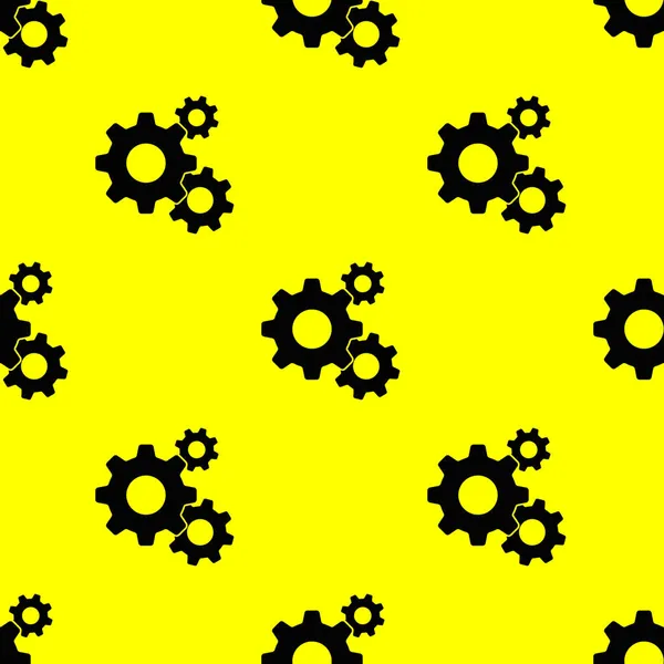 Seamless Patterned Images Three Gears Gear Yellow Background Gearing Image — Stock Photo, Image