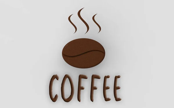 Obraz Ziarna Kawy Szarym Tle Aromat Kawy Napis Kawy Renderowania — Zdjęcie stockowe