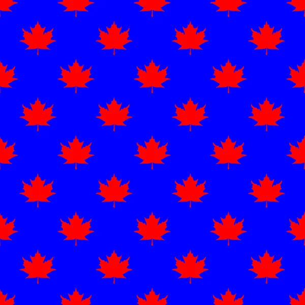 Nahtloses Muster Roter Ahornblätter Auf Blauem Hintergrund Vorlage Für Die — Stockfoto