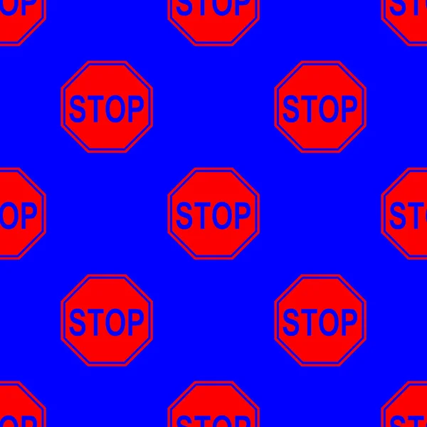Disegno Senza Cuciture Raffigurante Uno Stop Sfondo Blu Fermare Simbolo — Foto Stock