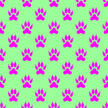 fuşya renginde pençe kalıbı. Salata arka planında izole edilmiş hayvan pençesi renginde bir fuşya seti. 3D görüntüleme. 3d resim.