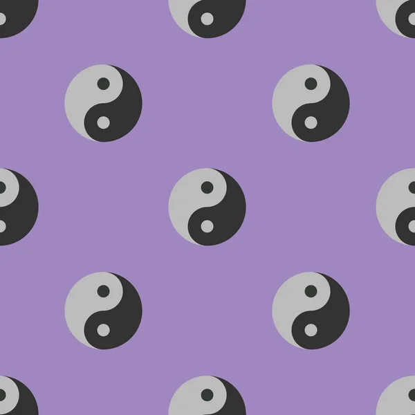 Padrão Sem Costura Imagem Símbolo Yin Yang Fundos Púrpura Pastel — Fotografia de Stock