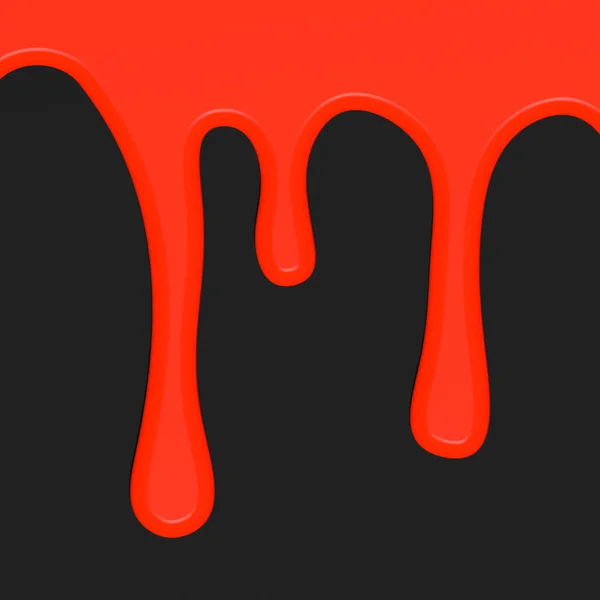 Red Paint Flows Black Background Red Liquid Drops Blood Red — Stock Photo, Image