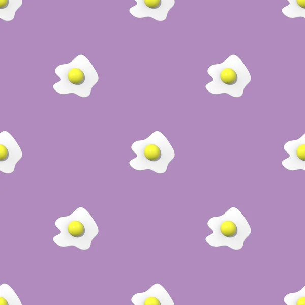 Schema Senza Soluzione Continuità Immagine Uovo Pollo Sfondo Viola Pastello — Foto Stock