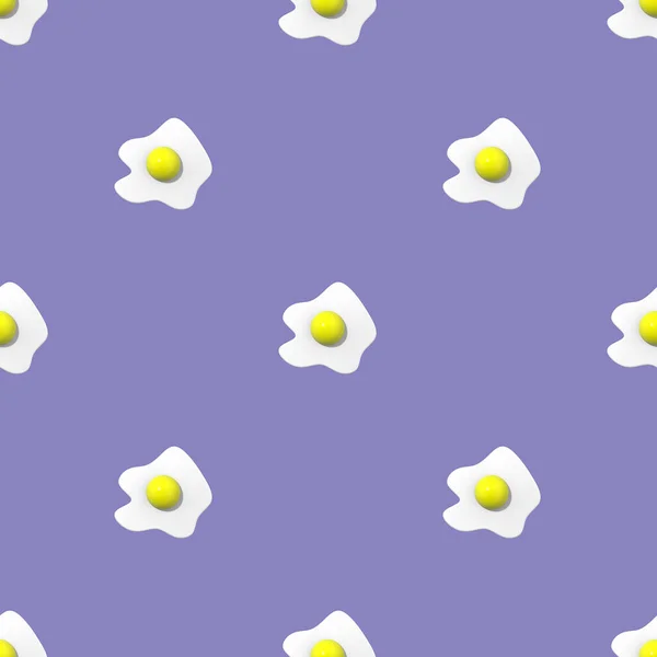 Schema Senza Soluzione Continuità Immagine Uovo Pollo Sfondo Blu Pastello — Foto Stock