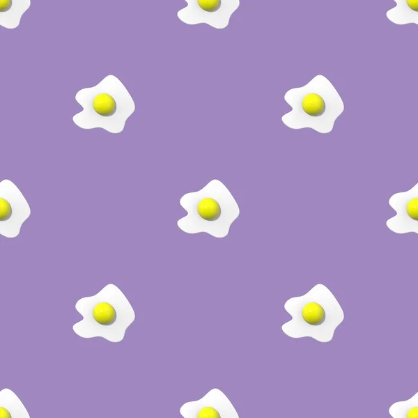 Schema Senza Soluzione Continuità Immagine Uovo Pollo Sfondi Viola Pastello — Foto Stock