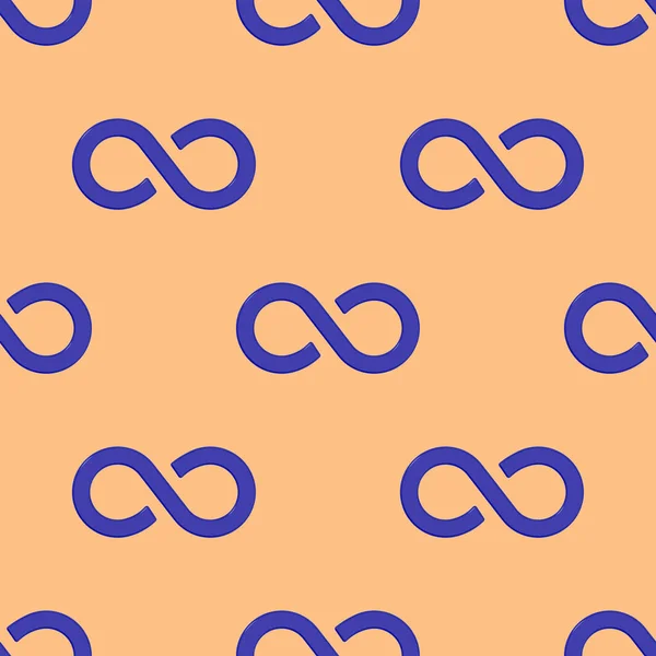 Seamless Pattern Infinity Sign Blue Isolated Yellow Orange Background Symbol — Stock Photo, Image