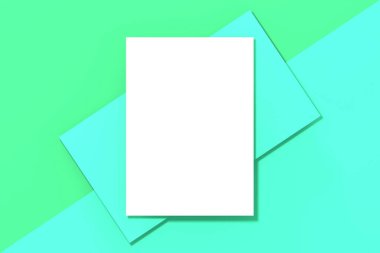 Metin ya da resim eklemek için şablon. Boş sayfaların soyut yerleştirilmesi. Yerleşim planı. Yatay görüntü. 3 boyutlu görüntü. 3d oluşturma.