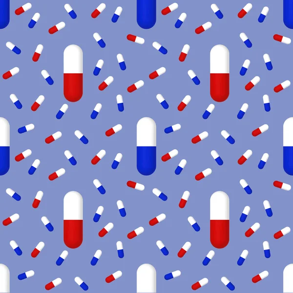 Rysunek Kapsułek Medycznych Pastelowym Niebieskim Tle Szablon Stosowania Powierzchni Medycyny — Zdjęcie stockowe