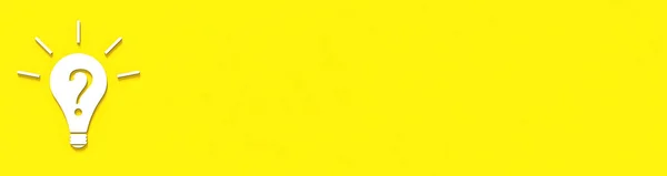 White Light Bulb Shadow Yellow Background Illustration Symbol Lack Idea — Foto Stock