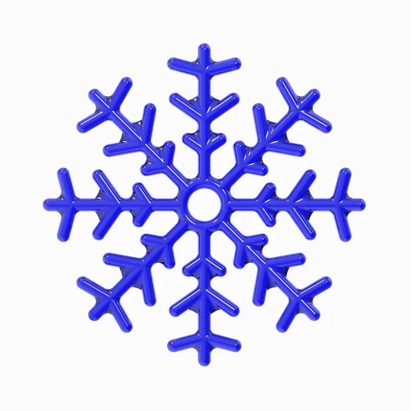 Beyaz Zemin Üzerinde Mavi Camdan Yapılmış Kar Taneleri Kışın Sembolü — Stok fotoğraf