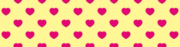 Seamless Pattern Pink Heart Pastel Yellow Background Symbol Love Template — Stock Fotó