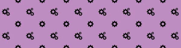 Seamless Patterned Images Gearing Gear Purple Purple Background Gearing Banner — Stockfoto