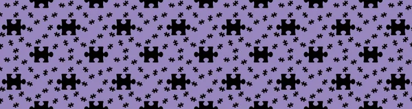 Seamless Pattern Image Black Puzzle Elements Pastel Purple Backgrounds Riddle — Stock Photo, Image