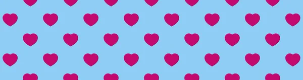Seamless Pattern Pink Heart Pastel Blue Backgrounds Symbol Love Template — Stockfoto