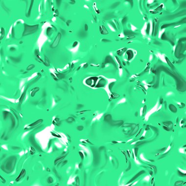 abstract texture of glass surface of light seafoam green color. Glossy surface of water. Texture of liquid molten gold. Square image. 3D image. 3D rendering.