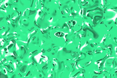 abstract texture of glass surface of light seafoam green color. Glossy surface of water. Texture of liquid molten gold. Horizontal image. 3D image. 3D rendering.