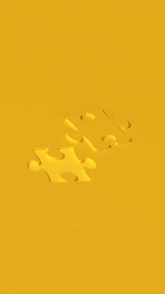 Egy Darab Puzzle Vágás Puzzle Mellett Fekszik Játék Függőleges Kép — Stock Fotó