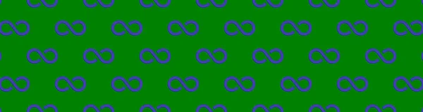 Wzór Znak Nieskończoności Jest Niebieski Odizolowany Zielonym Tle Symbol Nieskończoności — Zdjęcie stockowe