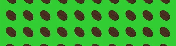 Малюнок Зображень Кавових Зелених Бобів Зеленому Тлі Шаблон Накладання Поверхню — стокове фото