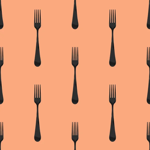 Seamless Pattern Fork Top View Pastel Red Orang Background Template — Stock Photo, Image