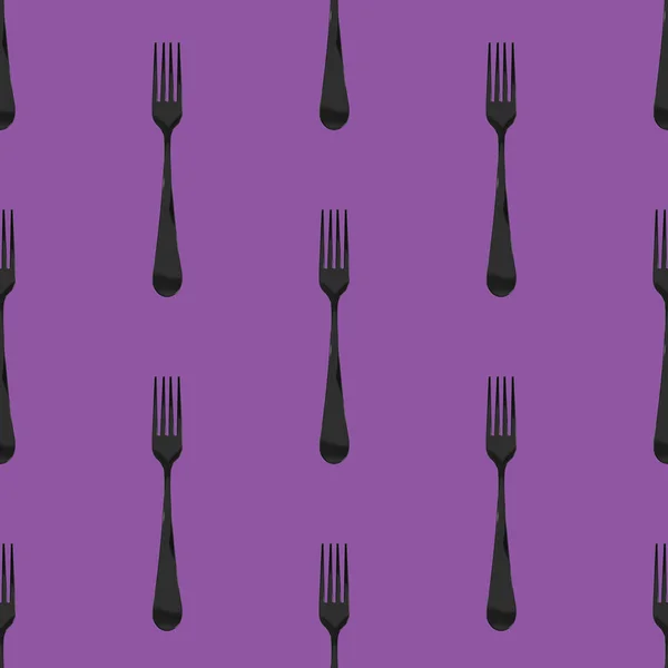 Seamless Pattern Fork Top View Violet Purpur Background Template Applying — ストック写真
