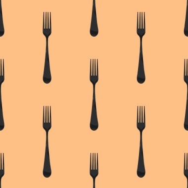 Kusursuz desen. Sarı orangutan arka planında çatal üst görünümü. Yüzeye başvurmak için şablon. Düz yatıyordu. 3 boyutlu görüntü. 3B görüntüleme.