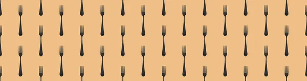 Seamless Pattern Fork Top View Yello Orang Background Template Applying — Stock Photo, Image