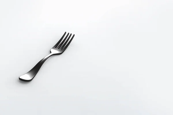 Fork Black Gray Background Isolated Object Horizontal Image Image Rendering — стоковое фото