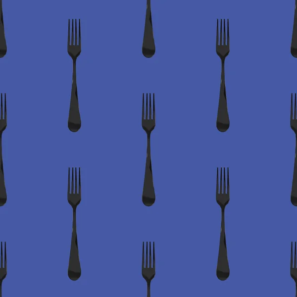 Seamless Pattern Fork Top View Blue Purple Background Template Applying — Stok fotoğraf