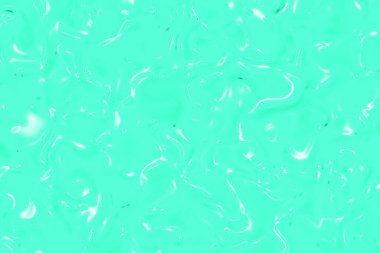 Mavi yeşilin cam yüzeyinin soyut dokusu. Suyun parlak yüzeyi. Sıvı erimiş altın dokusu. Yatay görüntü. 3 boyutlu görüntü. 3B görüntüleme.