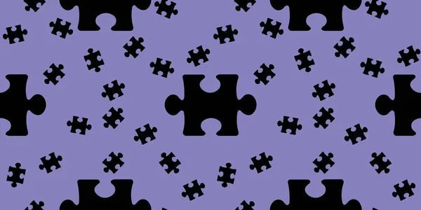 Modello Immagine Elementi Puzzle Nero Sfondi Viola Blu Pastello Enigma — Foto Stock