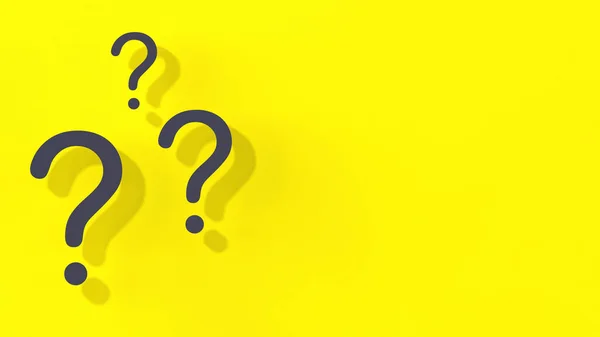 Pontos Interrogação Com Sombra Fundo Amarelo Suporte Técnico Respostas Perguntas — Fotografia de Stock