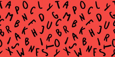 Klavye sembolleri ile şablon. Bir dizi mektup. Yüzey şablonu. mor arka plan. Siteye eklenmek için pankart