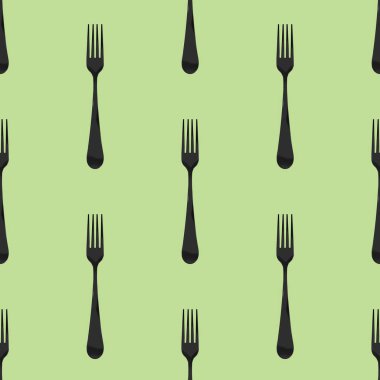 Kusursuz desen. Bezelye arkaplanındaki çatal üst görünümü. Yüzeye başvurmak için şablon. Düz yatıyordu. 3 boyutlu görüntü. 3B görüntüleme.