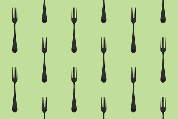 Pattern Fork Top View Pea Background Template Applying Surface Flat — Stock Photo, Image
