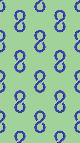 Mönster Oändlighetstecknet Blått Isolerat Gul Grön Bakgrund Evighetens Symbol Vertikal — Stockfoto