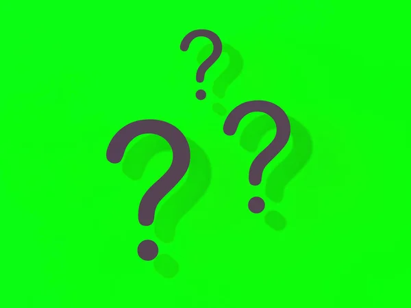 Sarı arka planda gölgesi olan soru işaretleri. Yatay görüntü. 3 boyutlu görüntü. 3B görüntüleme.