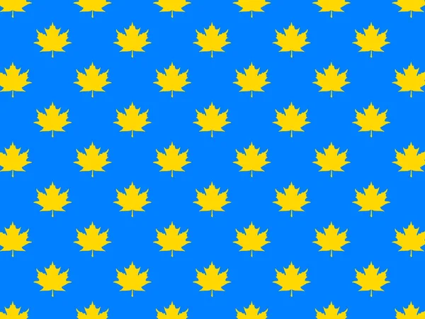 Pattern Yellow Maple Leaves Blue Background Template Application Surface — Stock fotografie