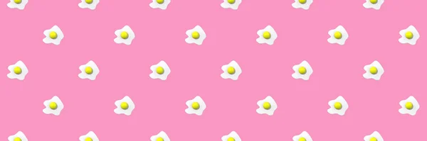 Pattern Image Chicken Egg Pastel Purple Background Egg Yolk Banner — Foto de Stock